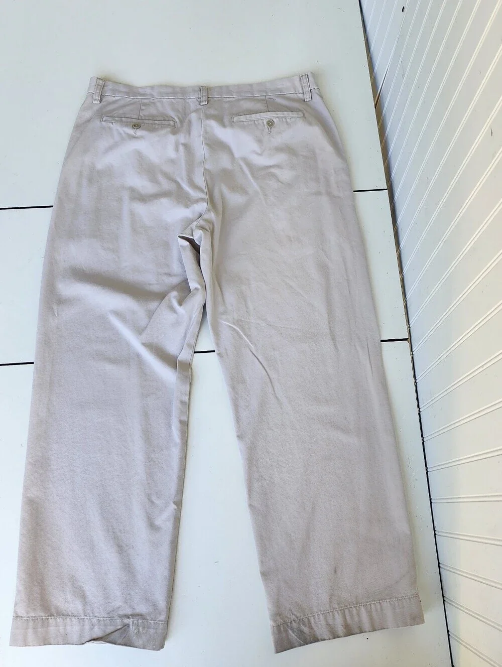 Banana Republic Men's 100% Cotton Straight Chino Khaki Pants Flat Front 36 X 30